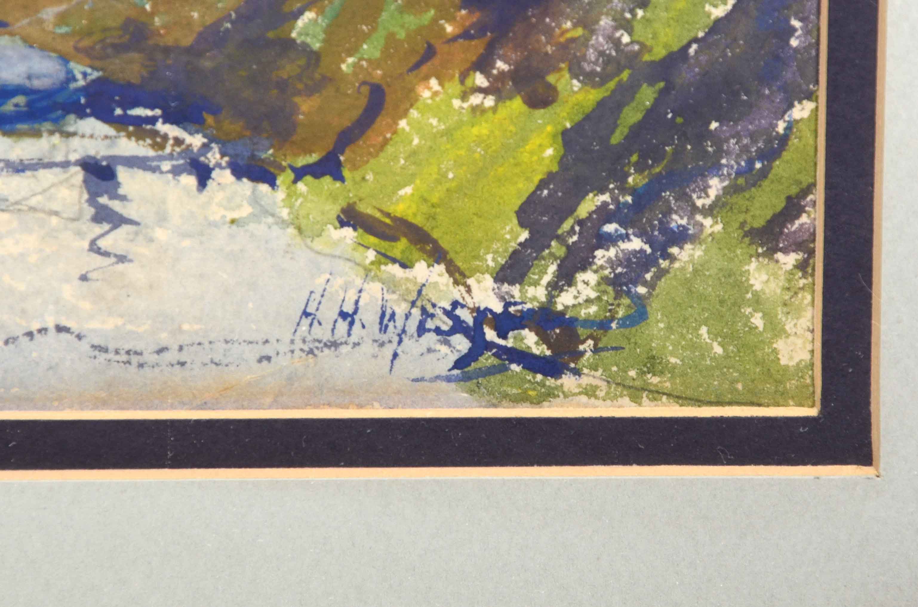 Herman Wessel Original 1922 Gouache on Paper "Bellaire"