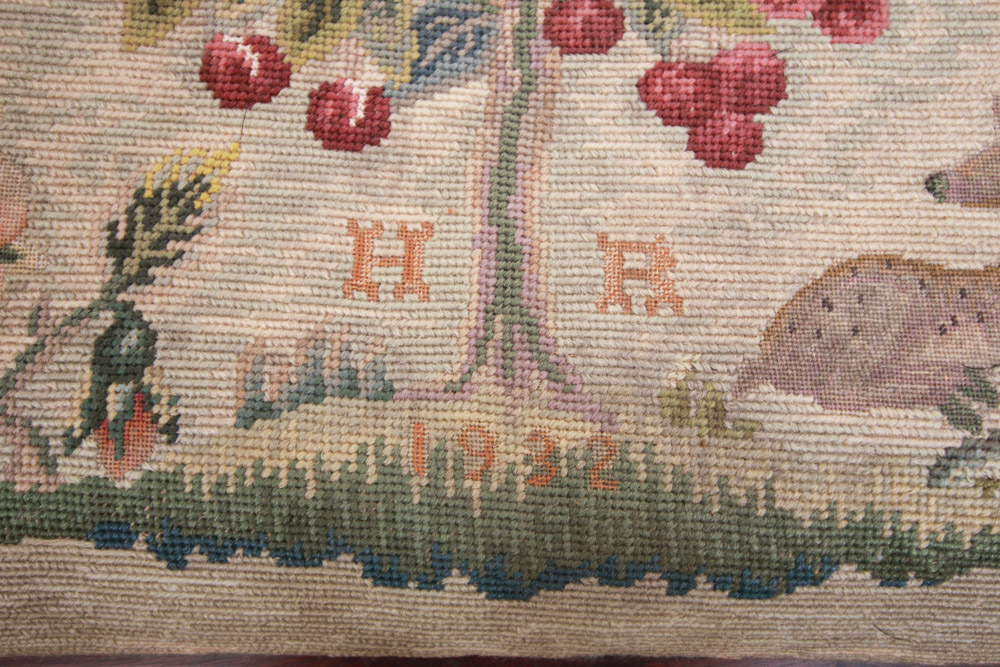 Vintage Chippendale Style Ribbon-Back Dining Chairs with Needlepoint Seats