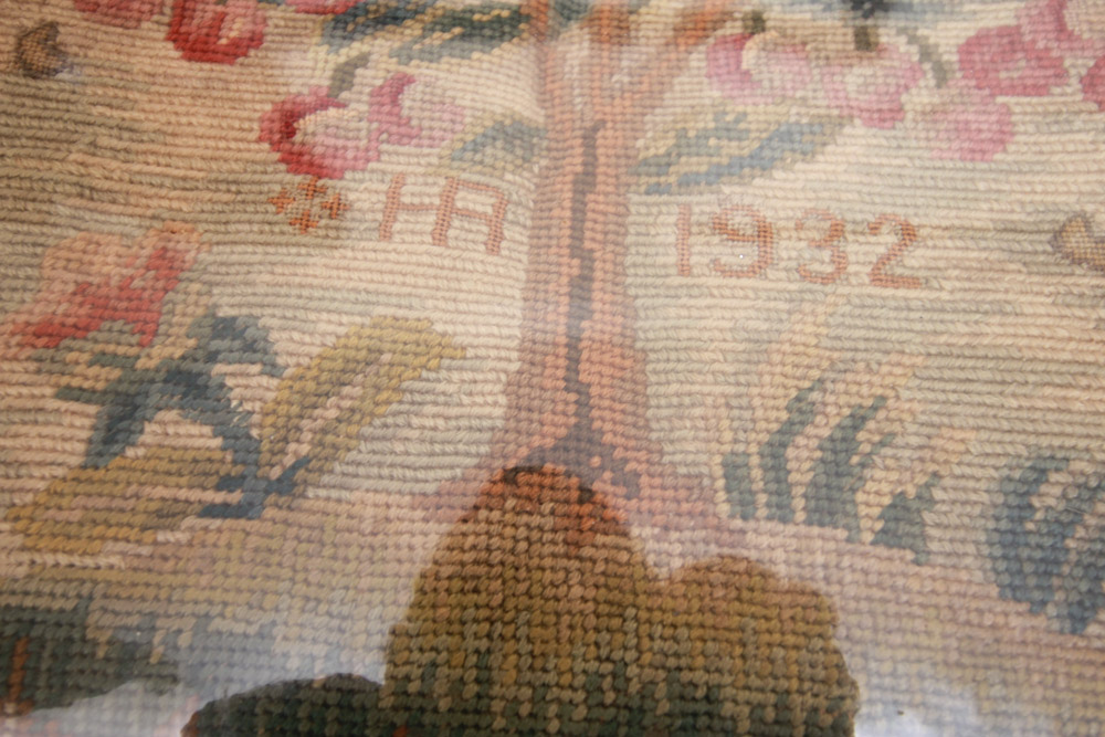 Vintage Chippendale Style Ribbon-Back Dining Chairs with Needlepoint Seats