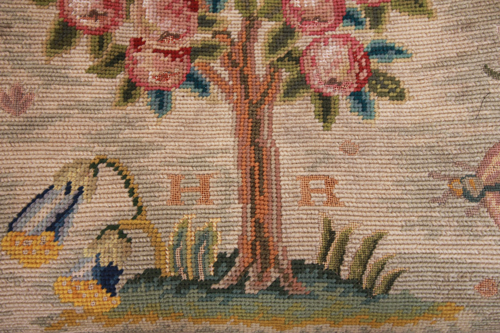 Vintage Chippendale Style Ribbon-Back Dining Chairs with Needlepoint Seats