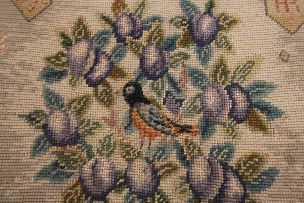 Vintage Chippendale Style Ribbon-Back Dining Chairs with Needlepoint Seats