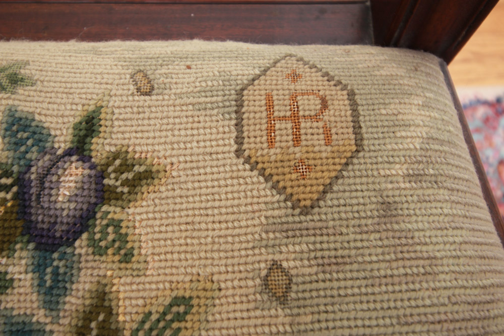 Vintage Chippendale Style Ribbon-Back Dining Chairs with Needlepoint Seats