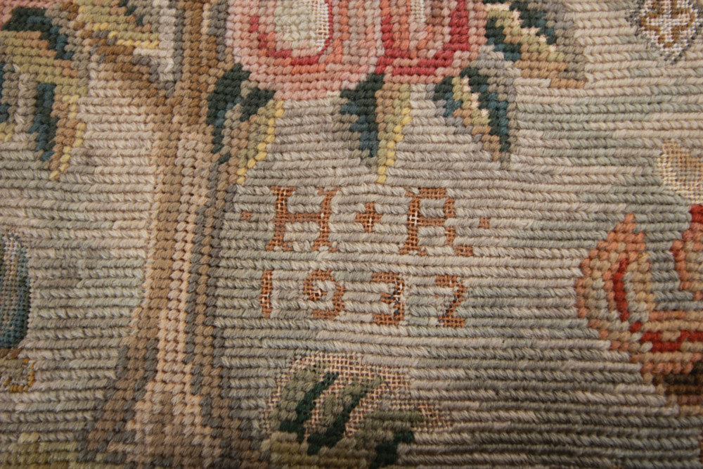 Vintage Chippendale Style Ribbon-Back Dining Chairs with Needlepoint Seats