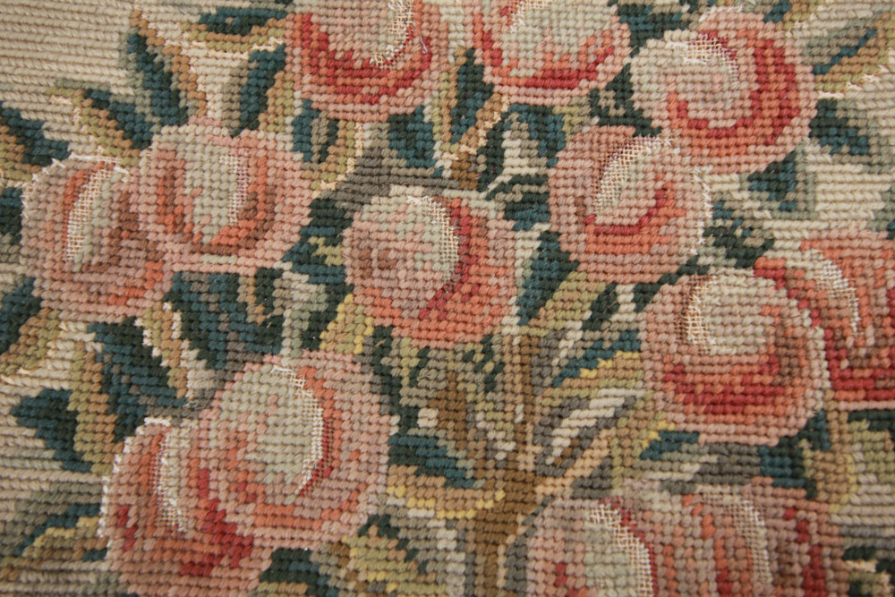 Vintage Chippendale Style Ribbon-Back Dining Chairs with Needlepoint Seats