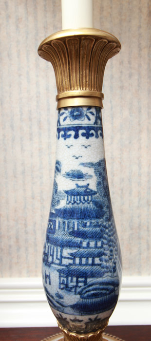 Pair of "Blue Canton" Style Buffet Lamps