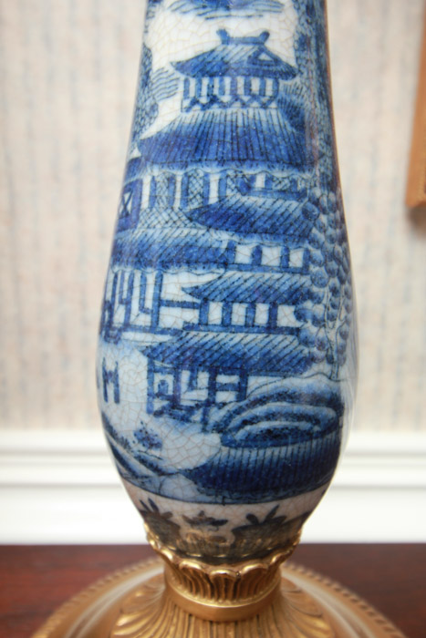 Pair of "Blue Canton" Style Buffet Lamps