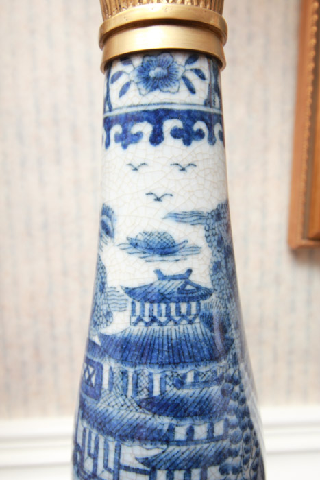 Pair of "Blue Canton" Style Buffet Lamps