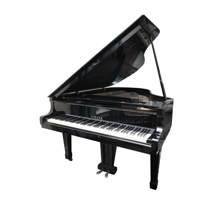 Black Yamaha Grand Piano and Bench
