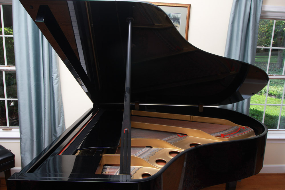 Black Yamaha Grand Piano and Bench