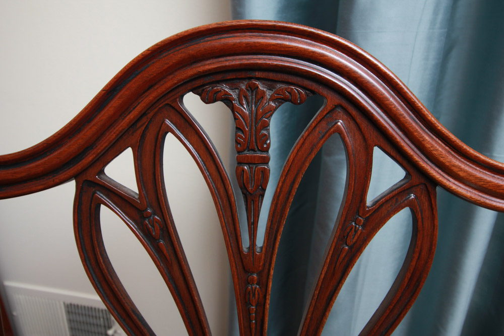 Vintage Hepplewhite Style Shield-Back Armchair