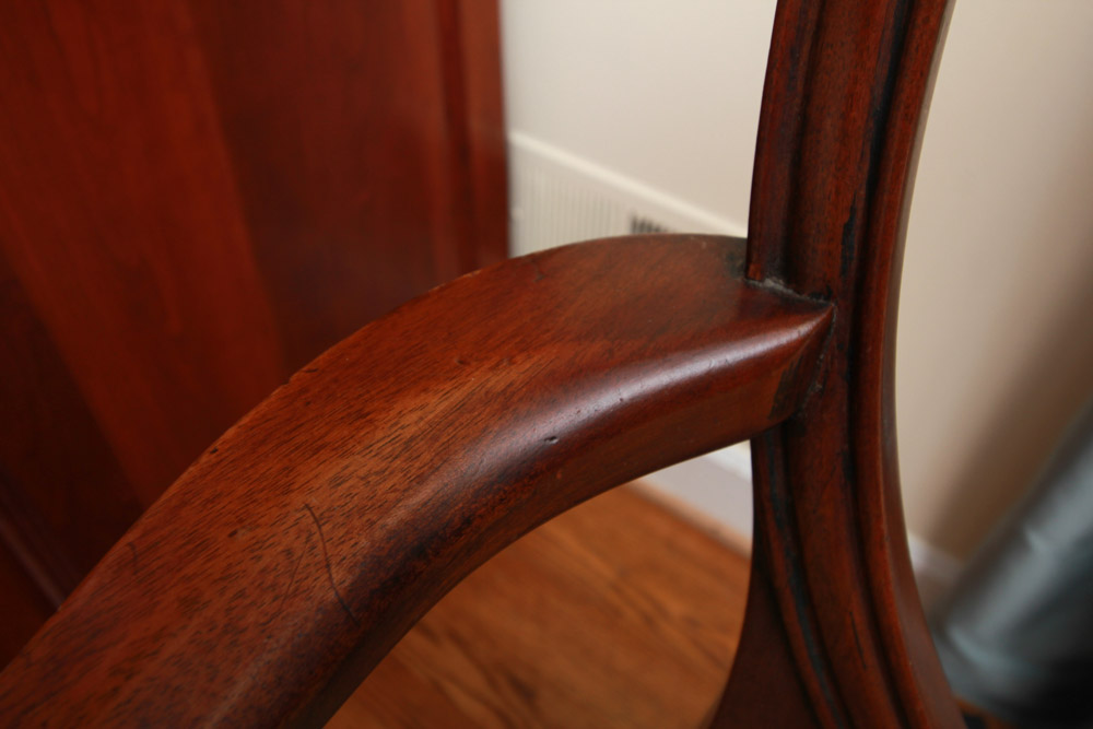 Vintage Hepplewhite Style Shield-Back Armchair