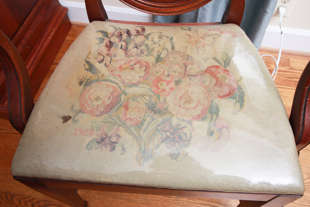 Vintage Hepplewhite Style Shield-Back Armchair