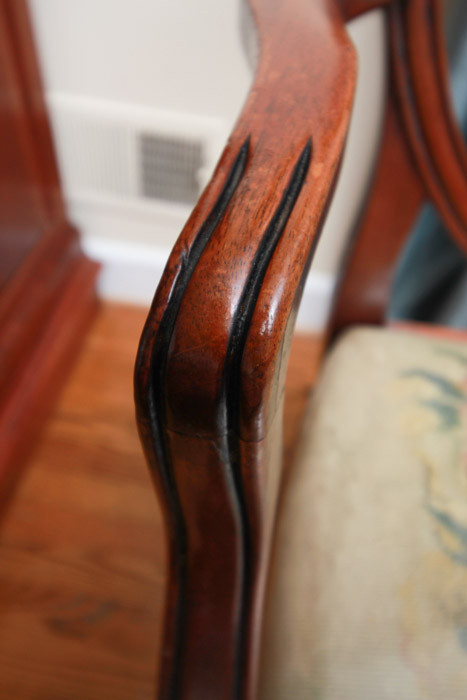 Vintage Hepplewhite Style Shield-Back Armchair