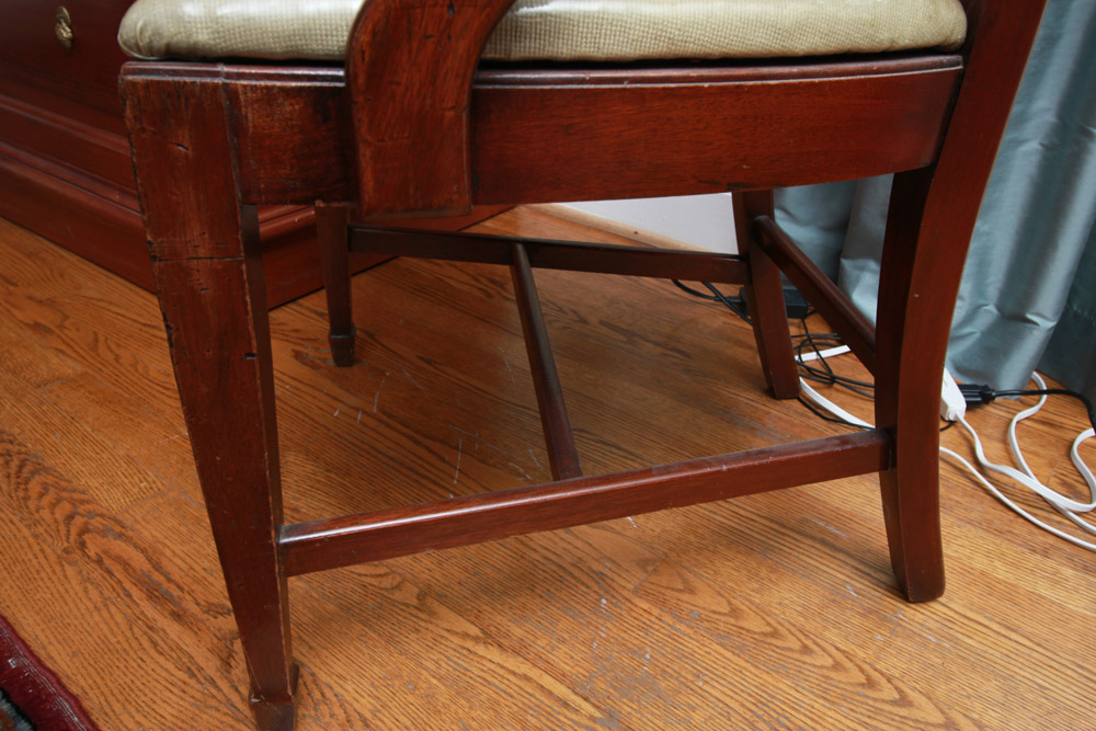 Vintage Hepplewhite Style Shield-Back Armchair