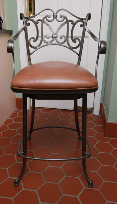 Pair of French Inspired Metal Bar Stools