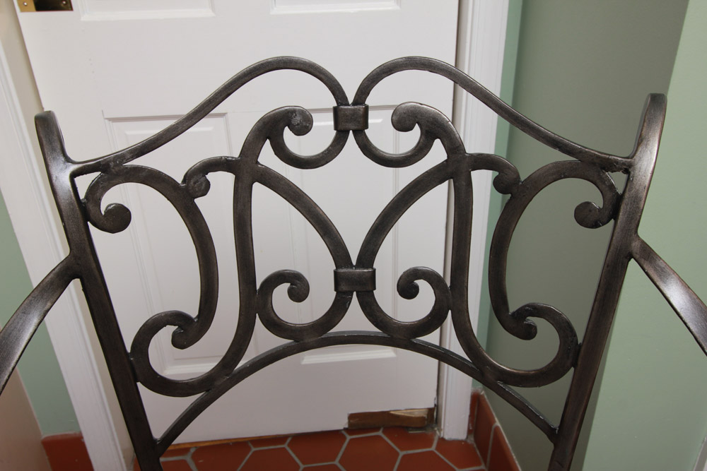 Pair of French Inspired Metal Bar Stools