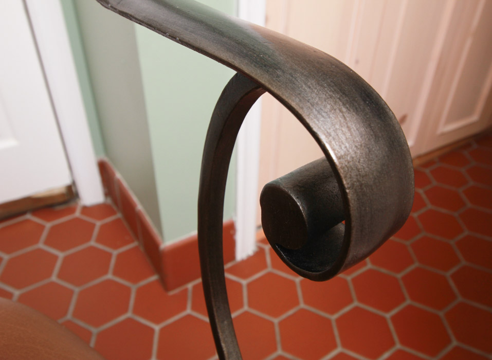 Pair of French Inspired Metal Bar Stools