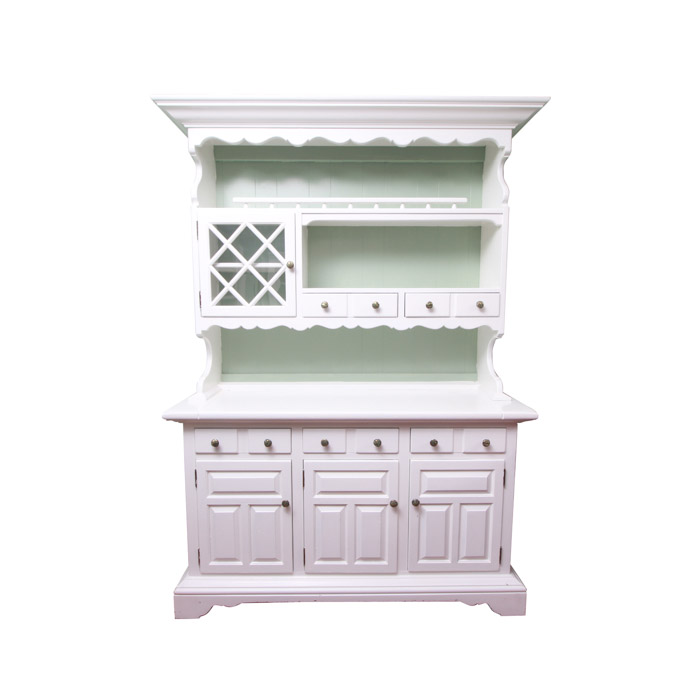 Farmhouse Style Stepback China Cupboard
