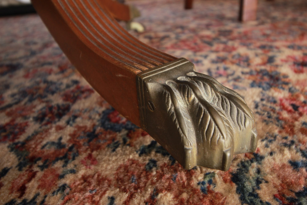 Vintage Federal Style Triple-Pedestal Dining Table by Westing, Evans, & Egmore