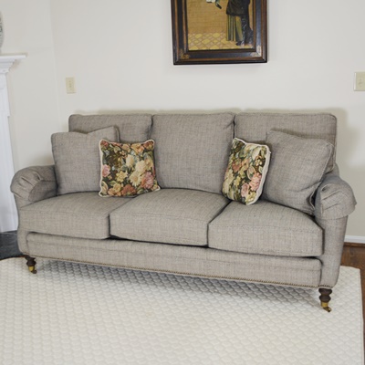 Wesley Hall Herringbone Tweed Sofa