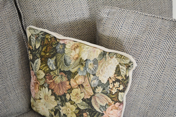 Wesley Hall Herringbone Tweed Sofa