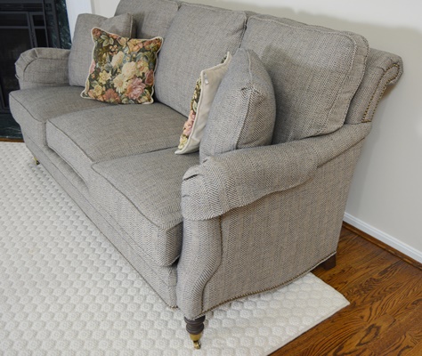 Wesley Hall Herringbone Tweed Sofa