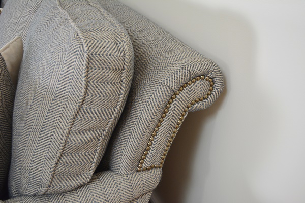 Wesley Hall Herringbone Tweed Sofa