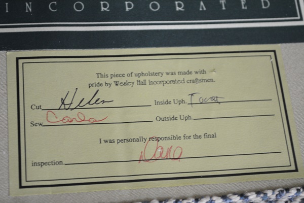 Wesley Hall Herringbone Tweed Sofa