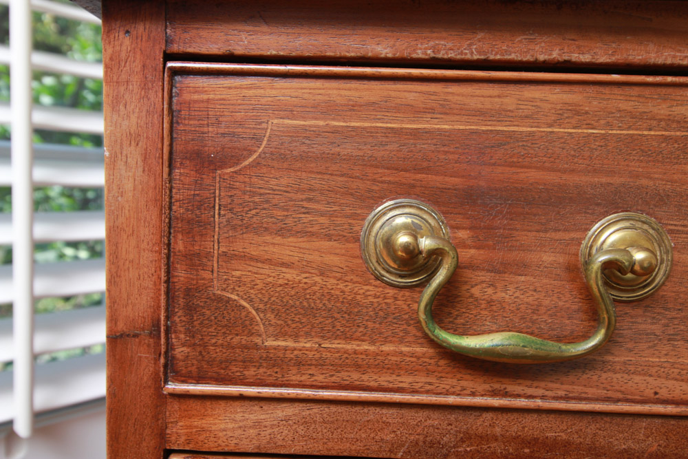Antique Walnut Six-Drawer Chest with Inlay