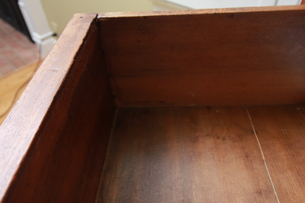 Antique Walnut Six-Drawer Chest with Inlay