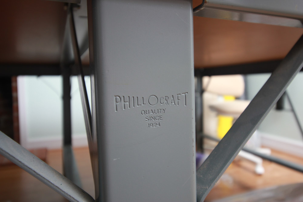 Vintage Industrial Work Table by Phillocraft