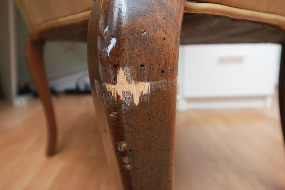 Vintage Office Armchair in the Provincial Louis XV Taste