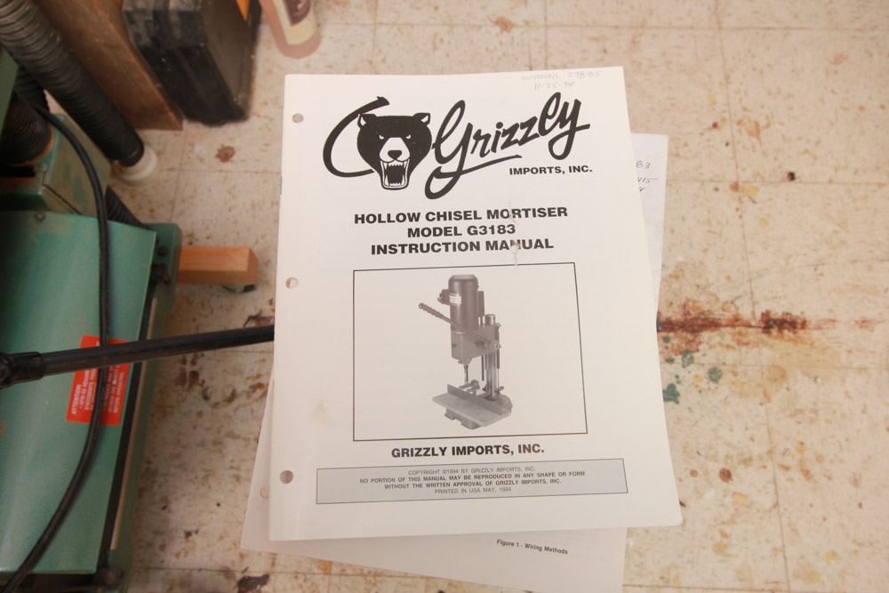 Grizzly 12" Surface Planer and Grizzly Hollow Chisel Mortiser Model G3183