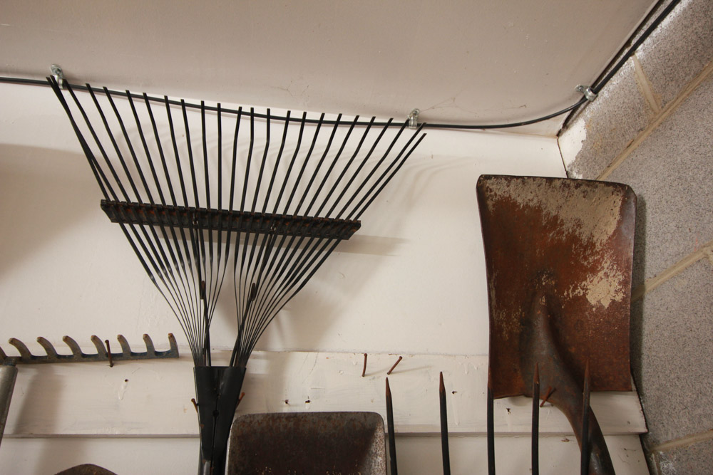 Yardwork Tools Including Shovels and Rakes