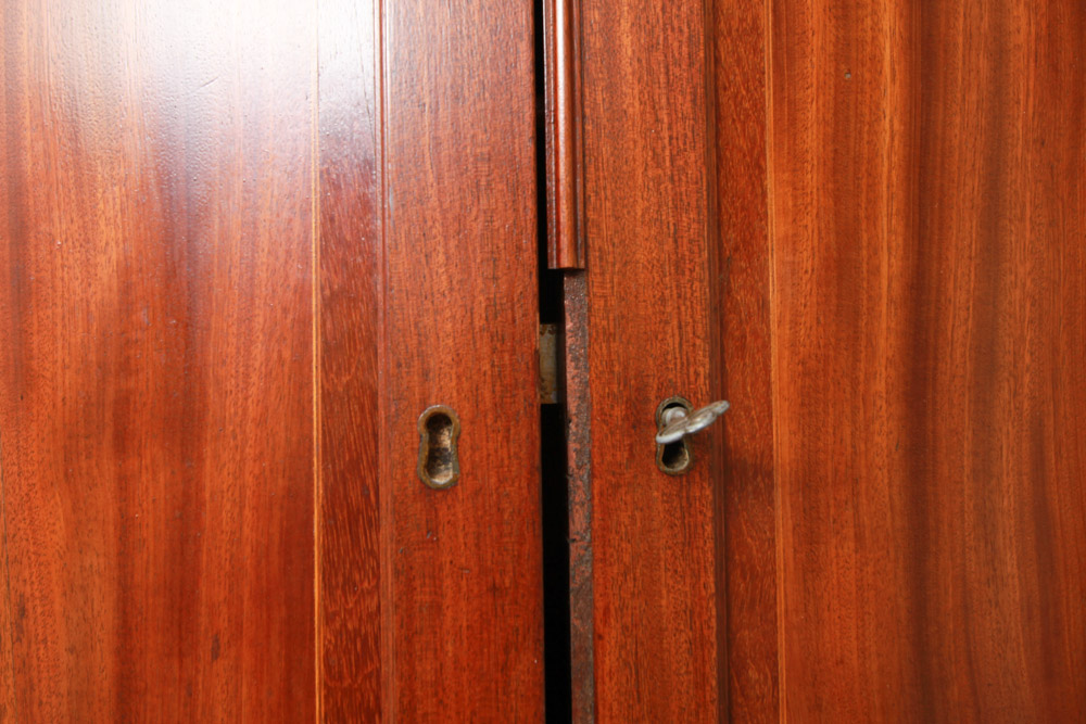 Vintage Mahogany Two-Part Corner Cabinet with Inlay