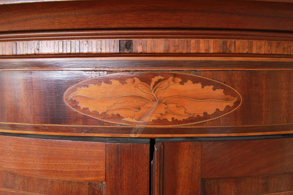 Vintage Mahogany Two-Part Corner Cabinet with Inlay