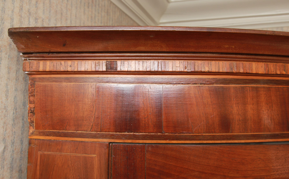 Vintage Mahogany Two-Part Corner Cabinet with Inlay
