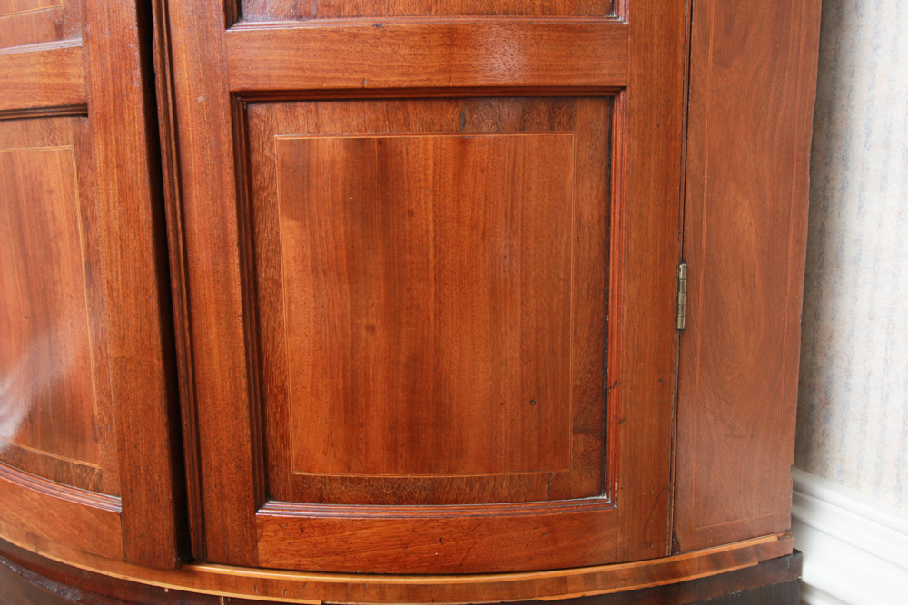 Vintage Mahogany Two-Part Corner Cabinet with Inlay