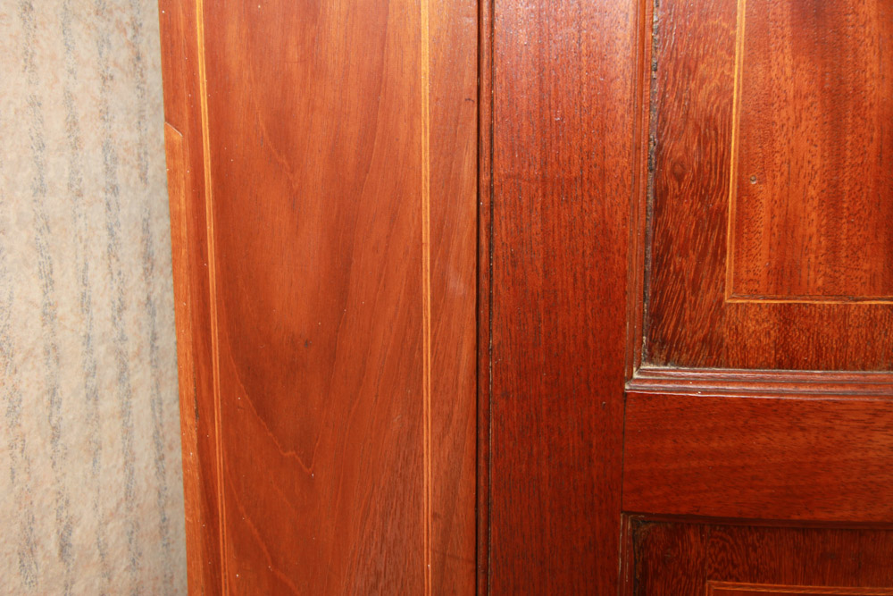 Vintage Mahogany Two-Part Corner Cabinet with Inlay