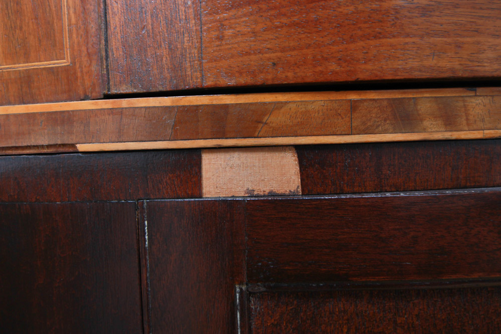 Vintage Mahogany Two-Part Corner Cabinet with Inlay