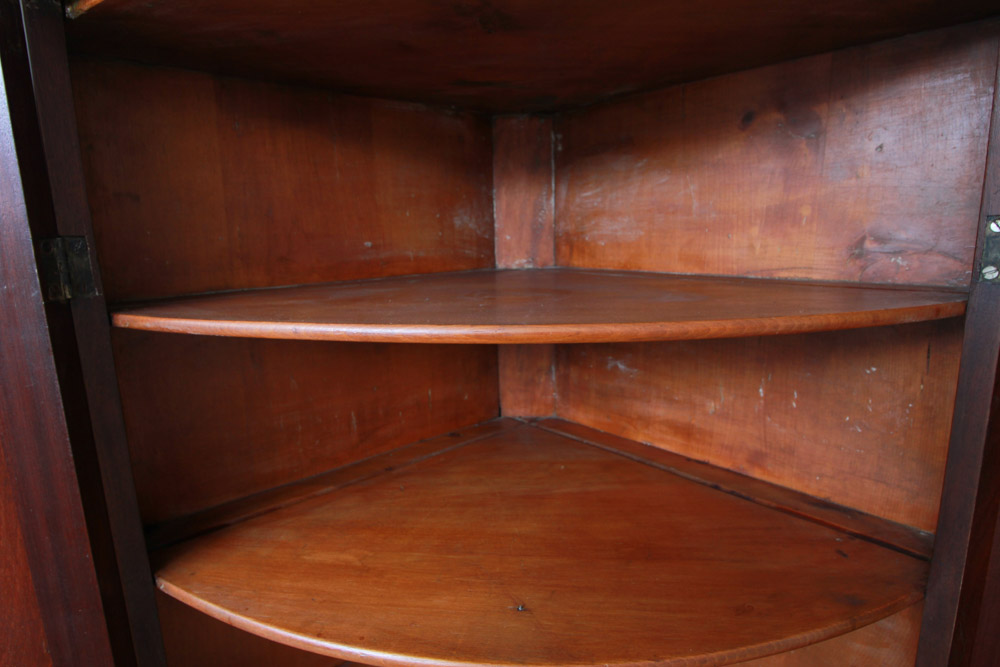 Vintage Mahogany Two-Part Corner Cabinet with Inlay