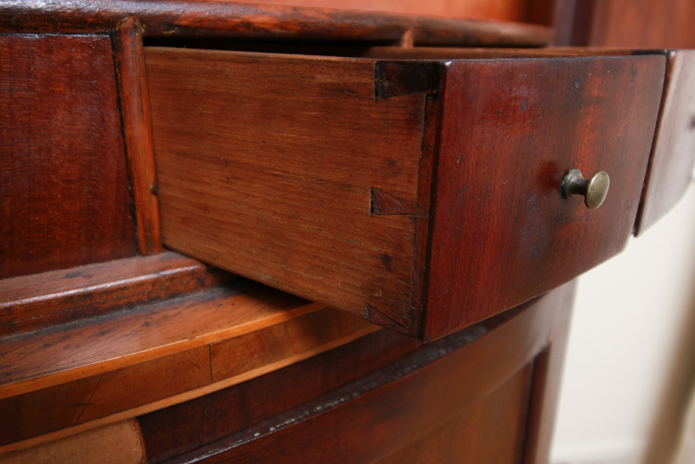 Vintage Mahogany Two-Part Corner Cabinet with Inlay