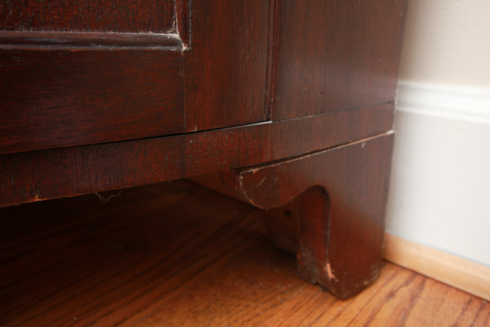 Vintage Mahogany Two-Part Corner Cabinet with Inlay