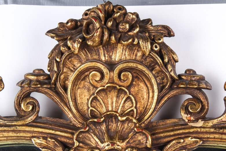 Antique Napoleon III Style Gilt Wood Mirror
