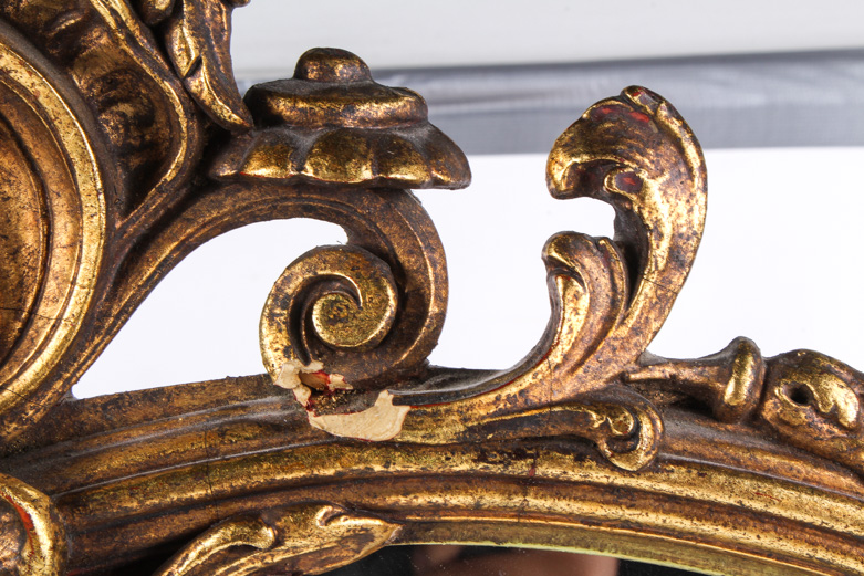 Antique Napoleon III Style Gilt Wood Mirror
