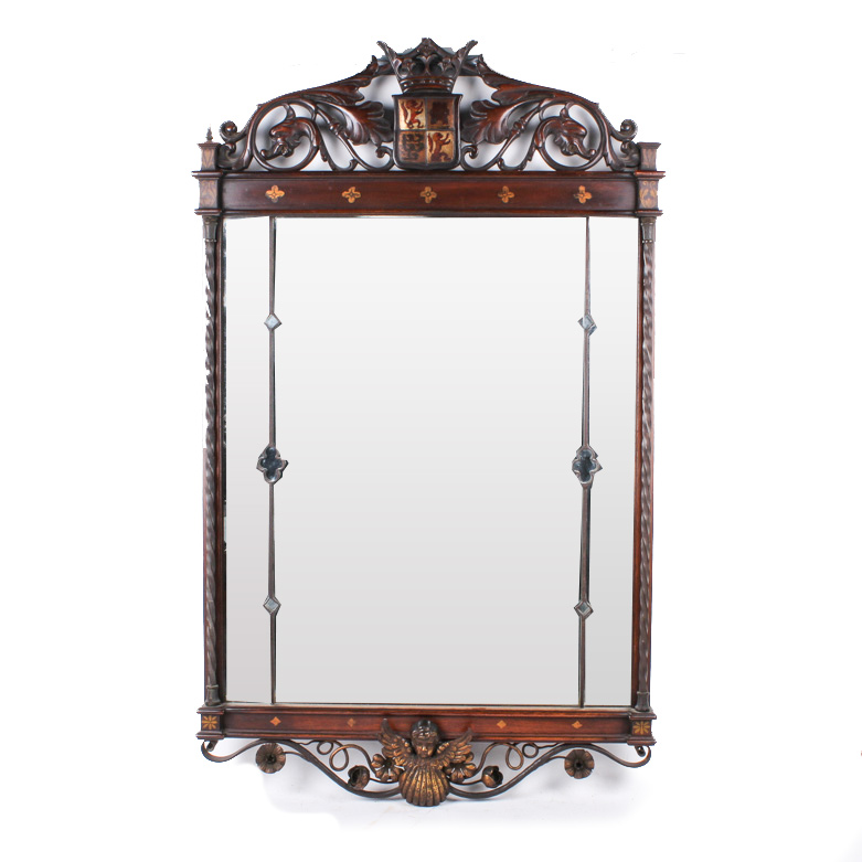 Vintage George III Style Mahogany Rectangular Mirror
