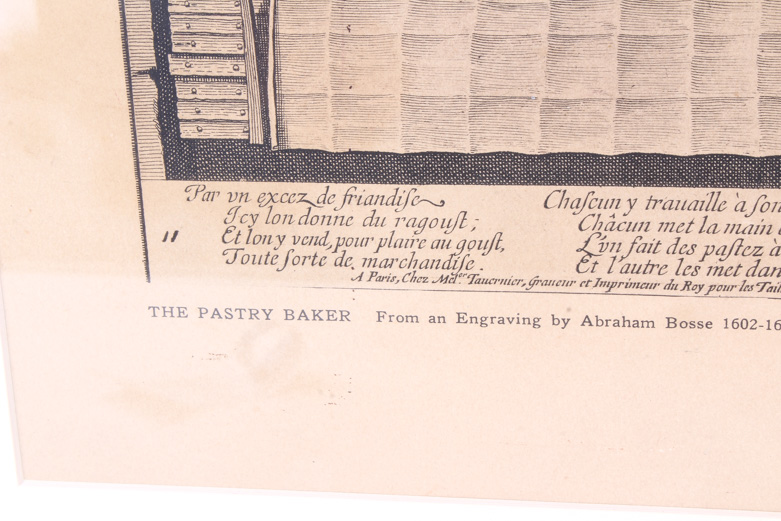 Offset Lithograph After Original Etching "The Pastry Baker" by Abraham Bosse