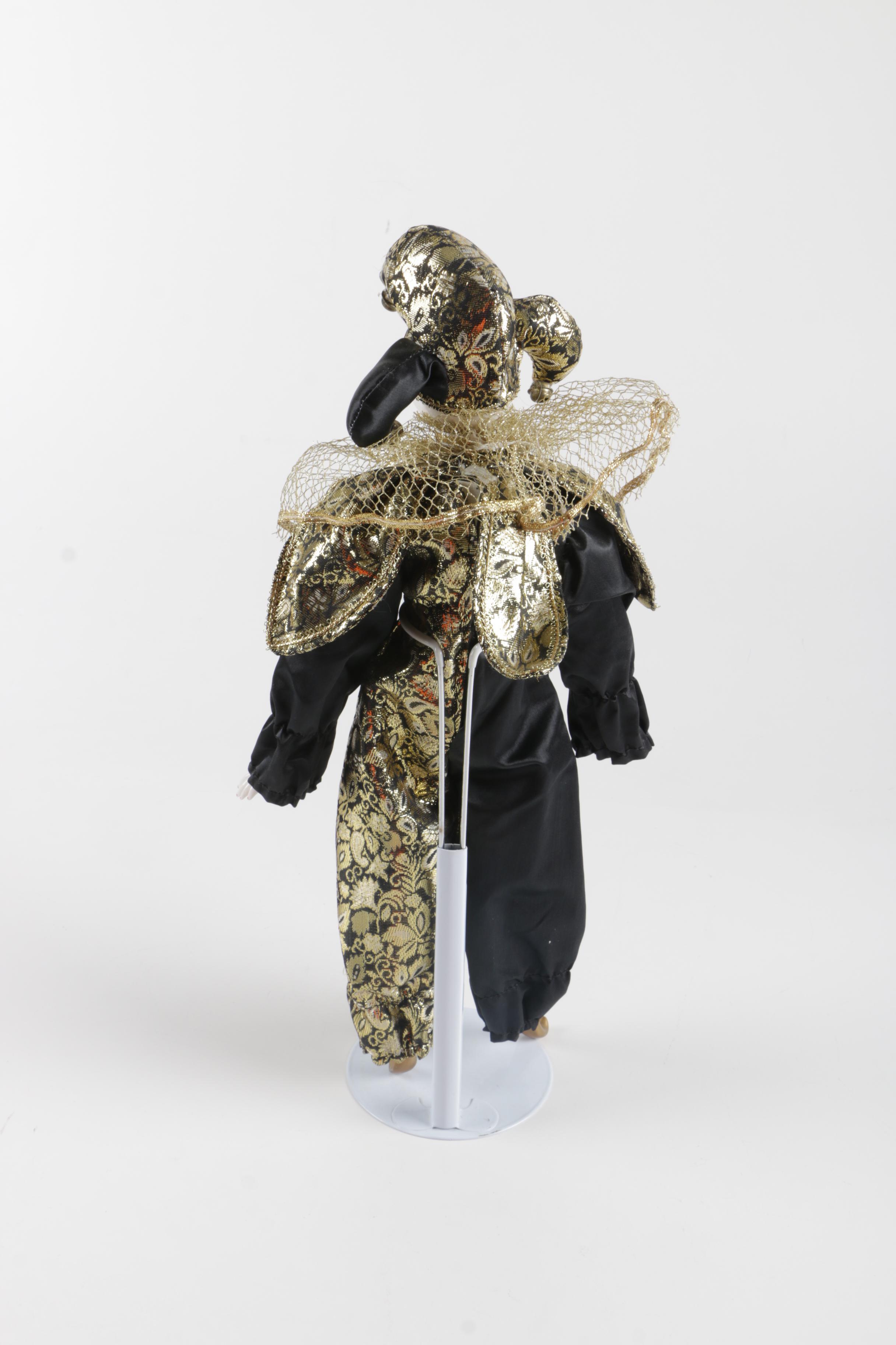 Venetian-Style Jester Porcelain Doll