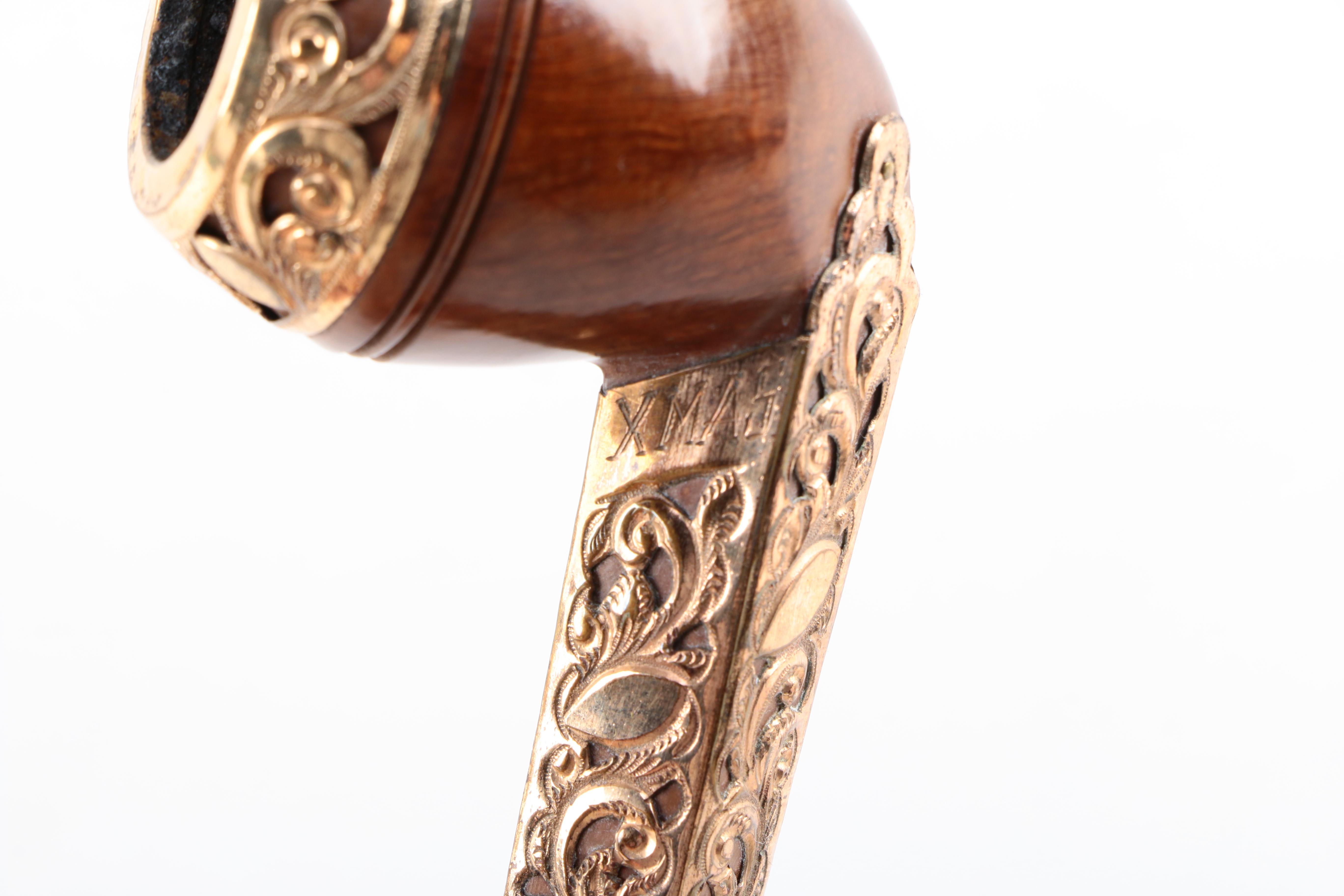 Gold Plated Tobacco Pipe