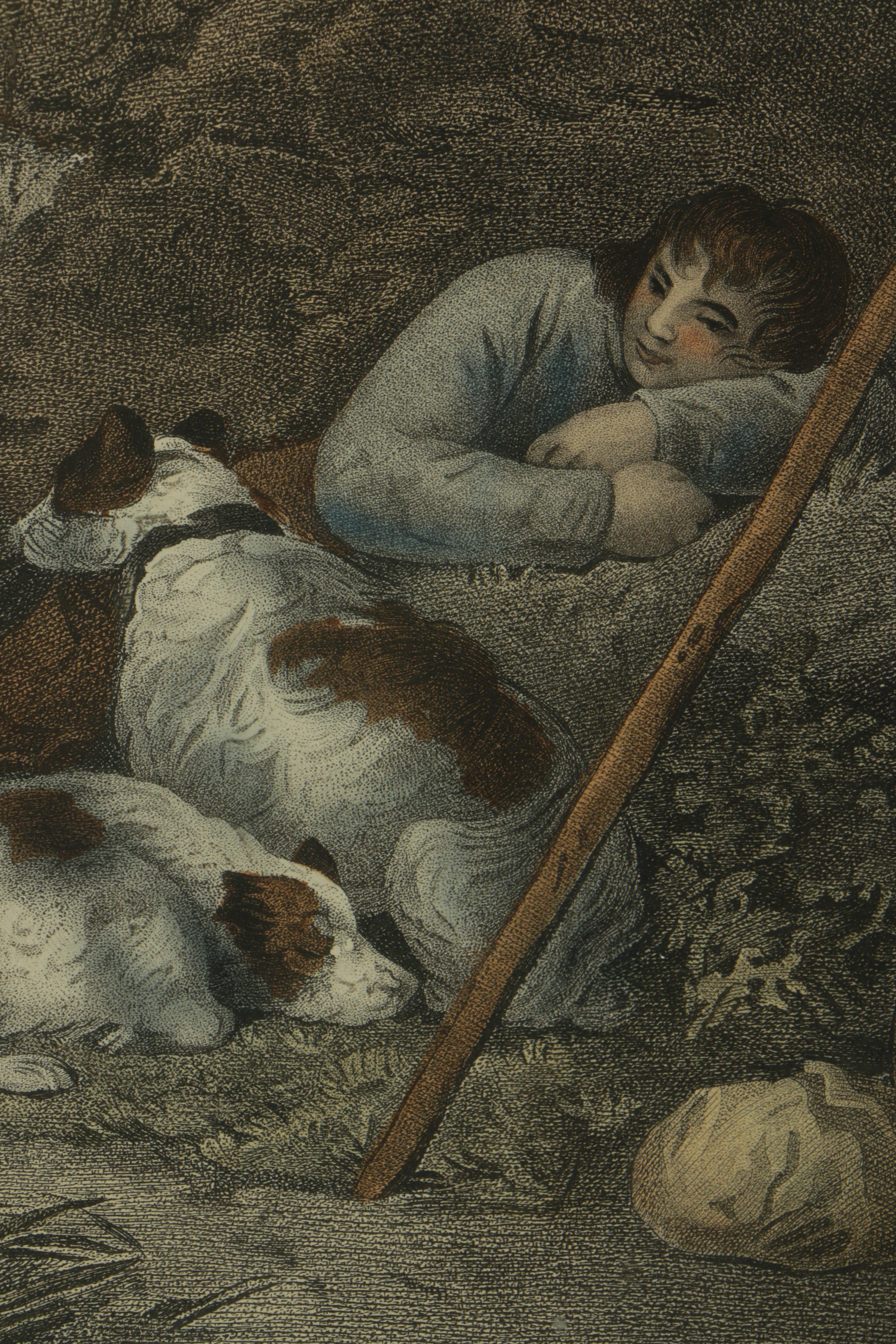 Hand-Colored Engraving after George Moreland "Shepherds Reposing"
